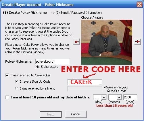 Cake Poker Sign Up Codes